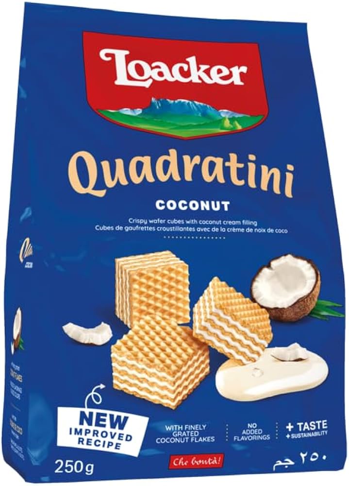 Loacker Quadratini Coconut 250g - Case of 6