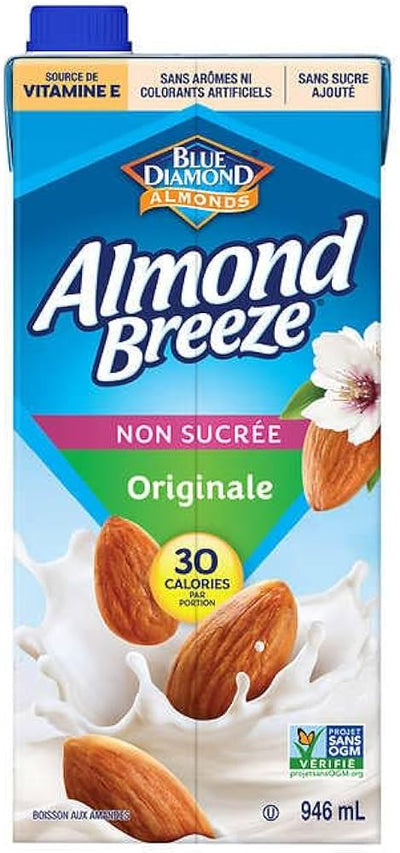 Blue Diamond Almond Breeze Unsweetened Original 946ml (Case of 12)