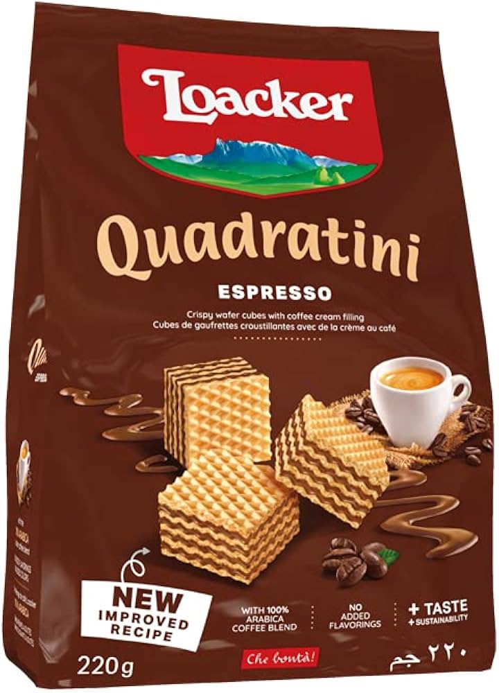 Loacker Quadratini Espresso 220g - Case of 6