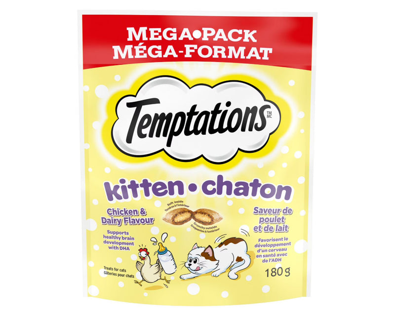 Temptations Kitten Chicken & Dairy Cat Food 180g - Case of 10