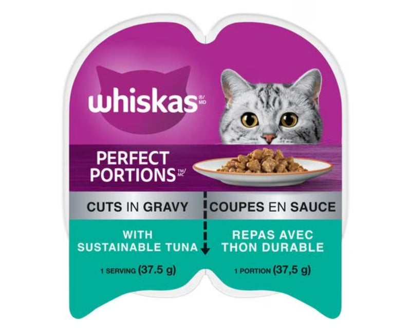 Whiskas Perfect Portions Cuts in Gravy with Tuna Cat Food 75g - Case of 24