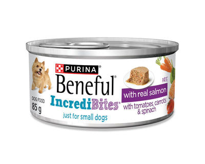 Purina Beneful IncrediBites with Real Salmon Pâté Dog Food 85g - Case of 24