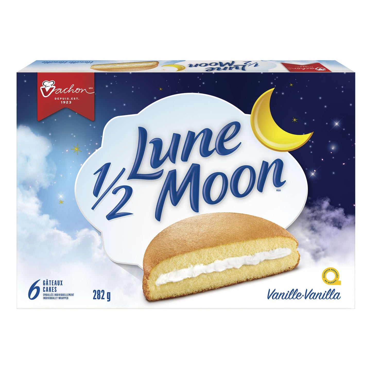 Vachon 1/2 Moon Vanilla Cake - 6ct