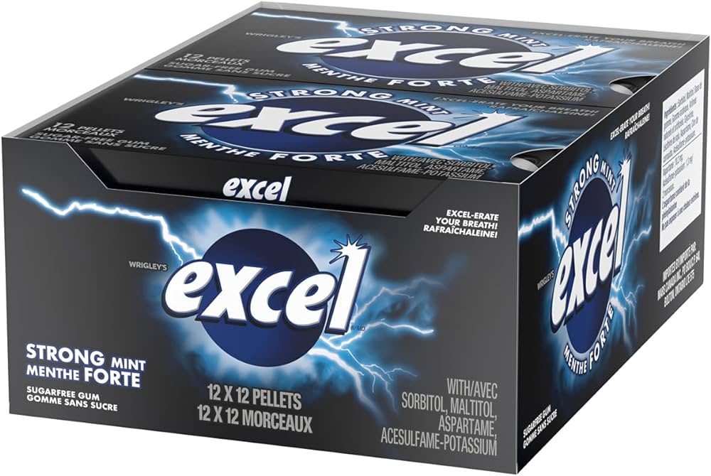 Excel Strong Mint Gum - 12ct