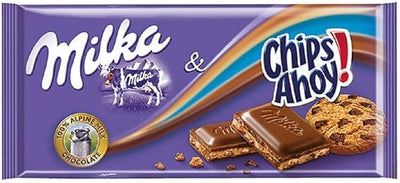 Milka Chips Ahoy! Bar 100g (Case of 22) - UK