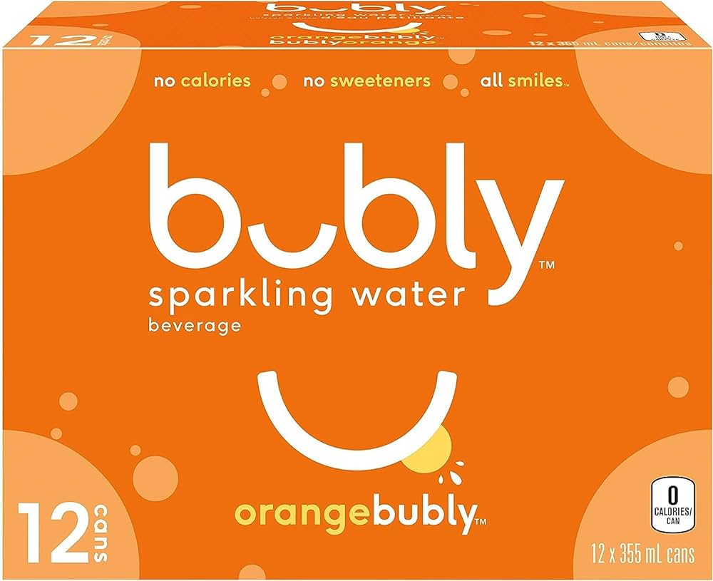 Bubly Sparkling Water Orange 355ml - (Case of 12)