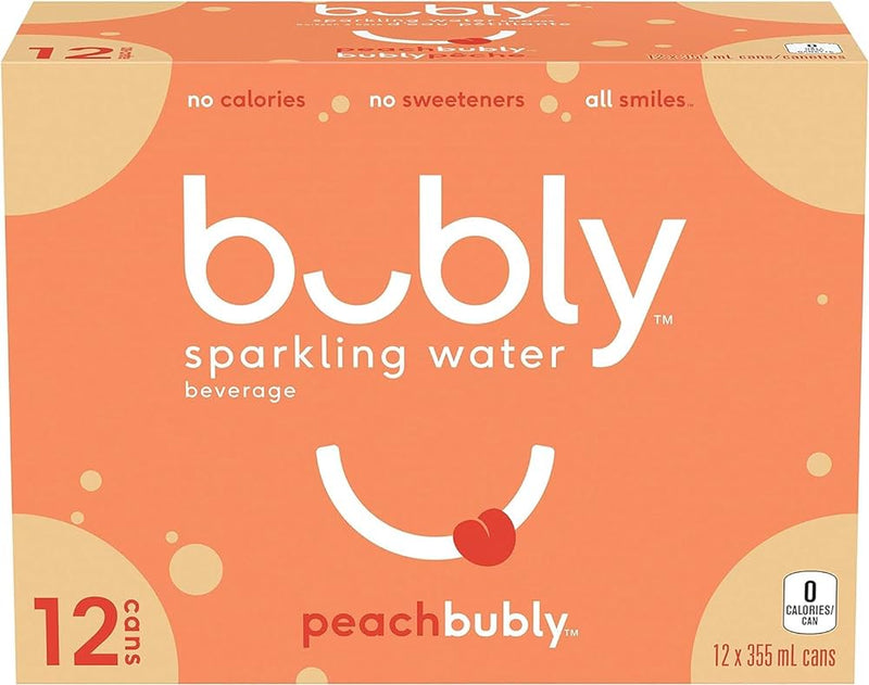 Bubly Sparkling Water Peach 355ml - (Case of 12)