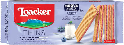 Loacker Thins Wafers Blueberry Yogurt 150g - Case of 18