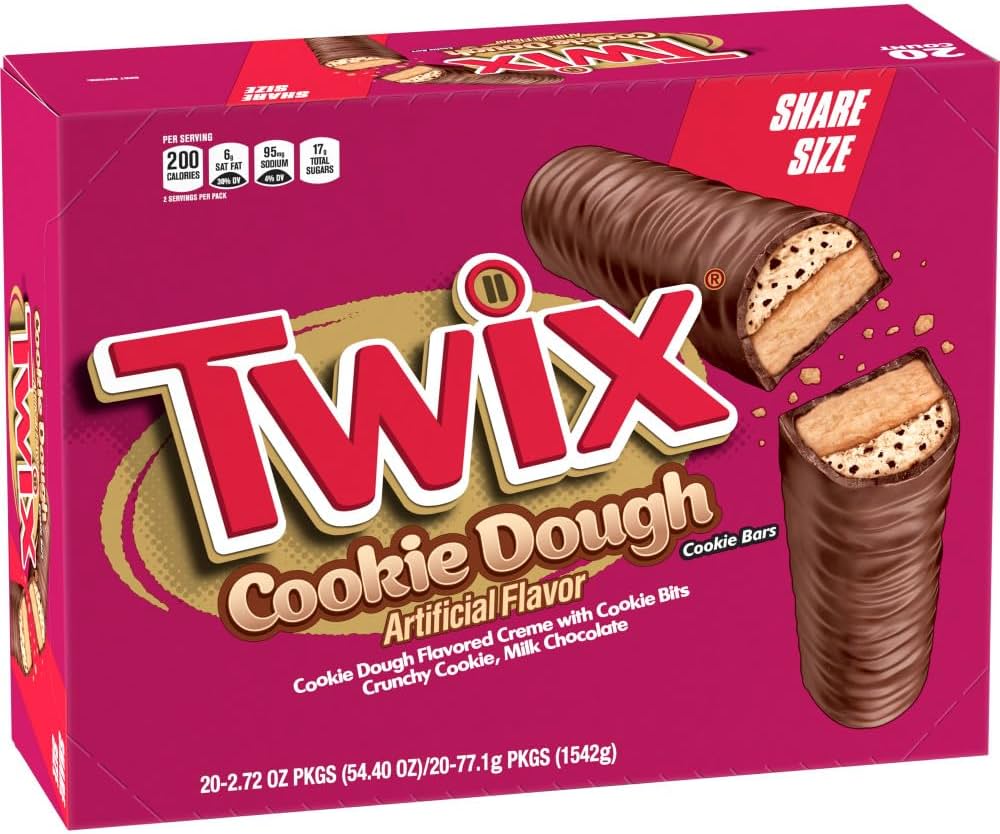 Twix Cookie Dough Share Size Bars 77g - Case of 20