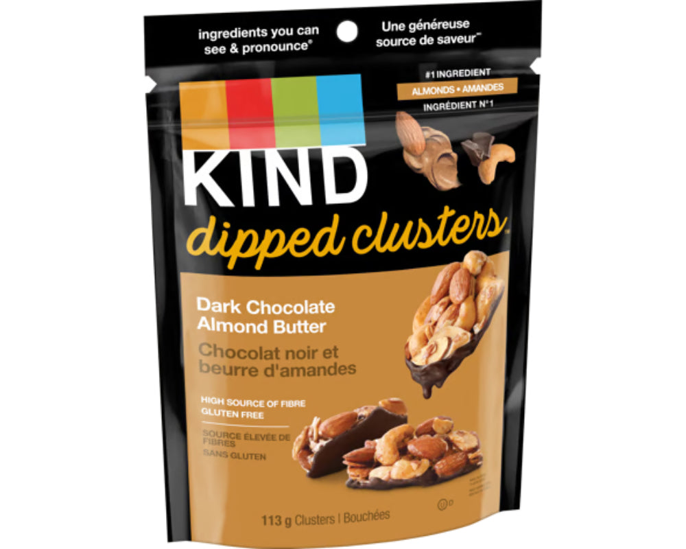 Kind Dipped Clusters Dark Chocolate Almond Butter Peg 113g - Case of 8