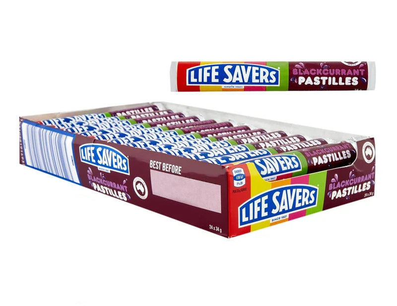 Lifesavers Blackcurrant Rolls 34g - 24ct - Australia