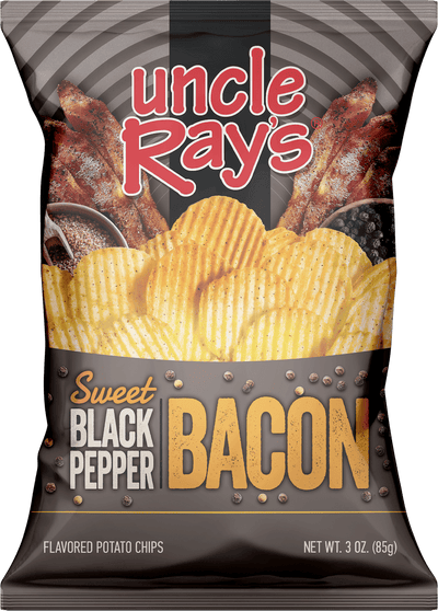 Uncle Ray's Sweet Black Pepper Bacon Potato Chips - Case of 12