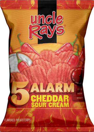 Uncle Ray's 5 Alarm Cheddar & Sour Cream Potato Chips - Case of 12