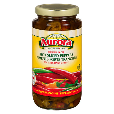 Aurora Hot Peppers Sliced 375ml - Case of 12