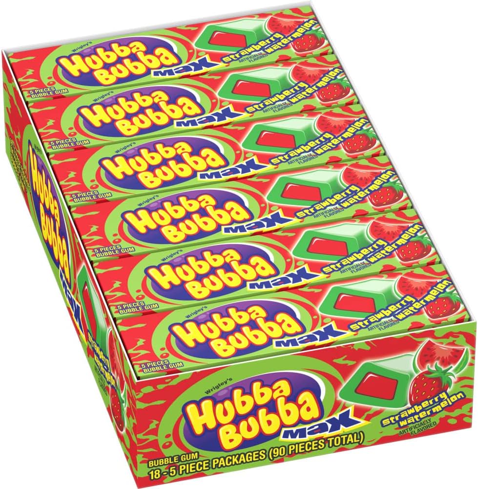 Wrigley's Hubba Bubba Max Strawberry Watermelon - 18ct