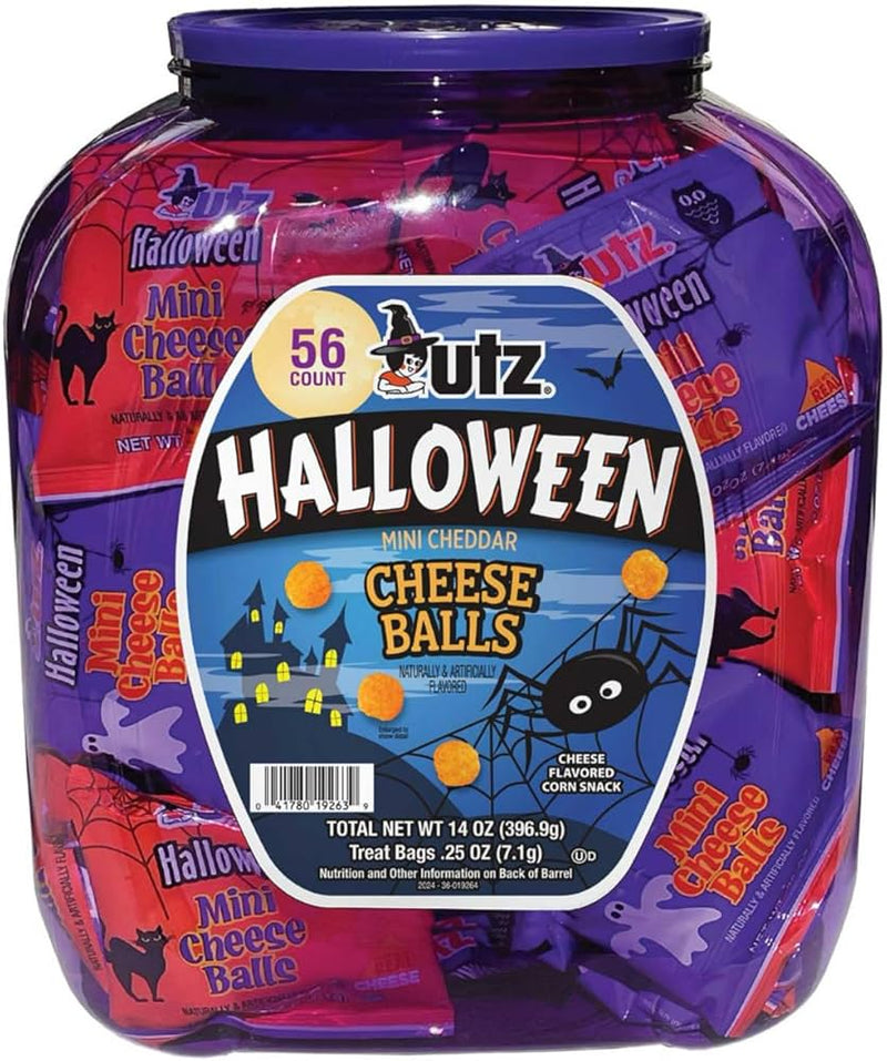 Utz Halloween Mini Cheese Balls Tub 56ct