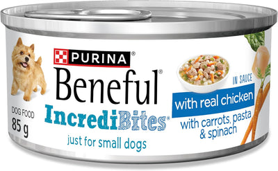 Purina Beneful IncrediBites with Real Chicken in Sauce Dog Food 85g - Case of 24