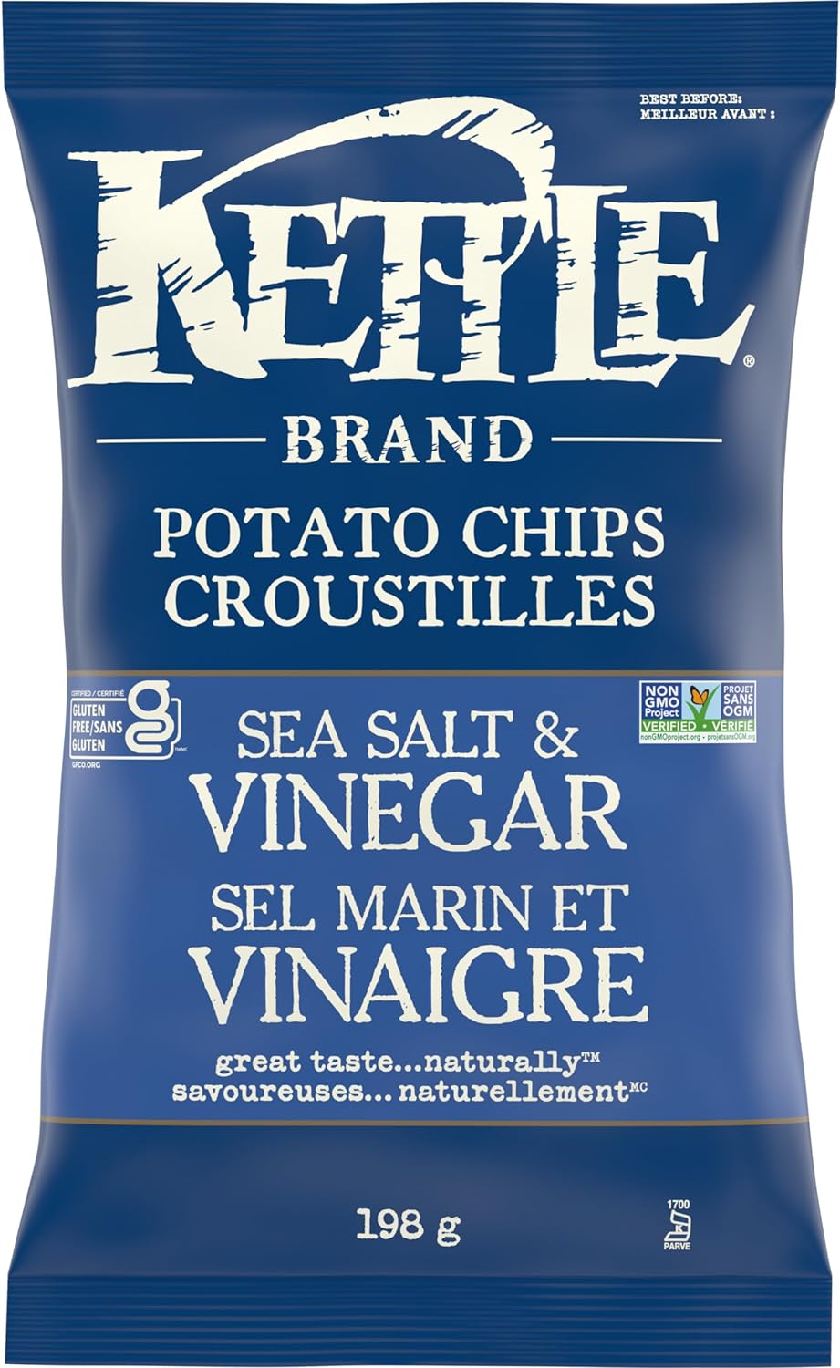 Kettle Brand Sea Salt & Vinegar Potato Chips - Case of 12