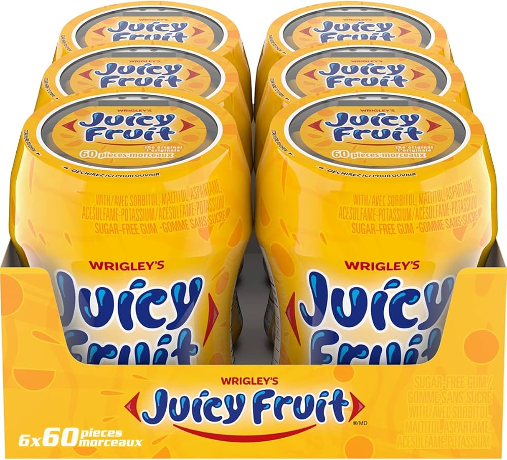 Wrigley's Juicy Fruit Original Gum 60pcs - 6ct