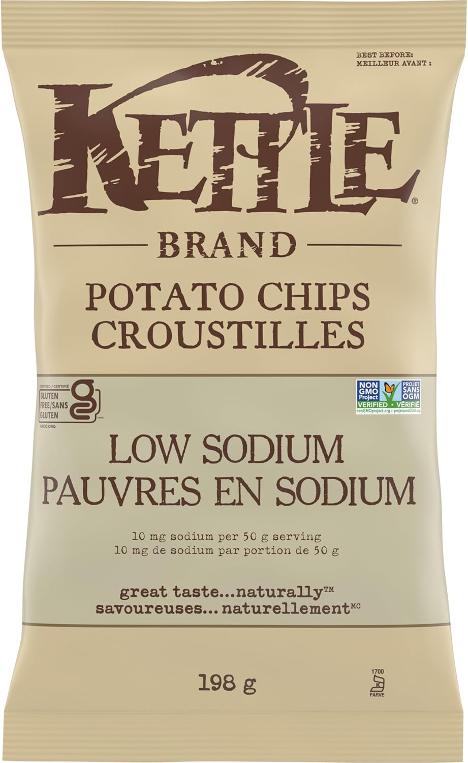 Kettle Brand Low Sodium Potato Chips - Case of 12