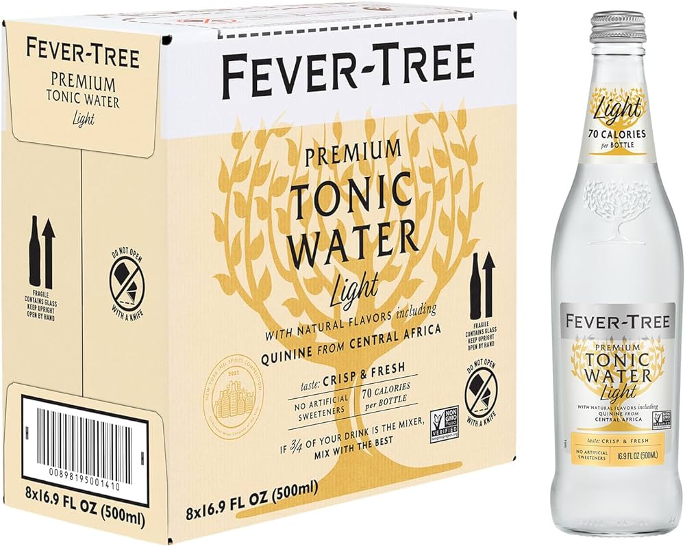 Fever-Tree Refreshingly Light Tonic Water Bottles 500ml - 8 Pack