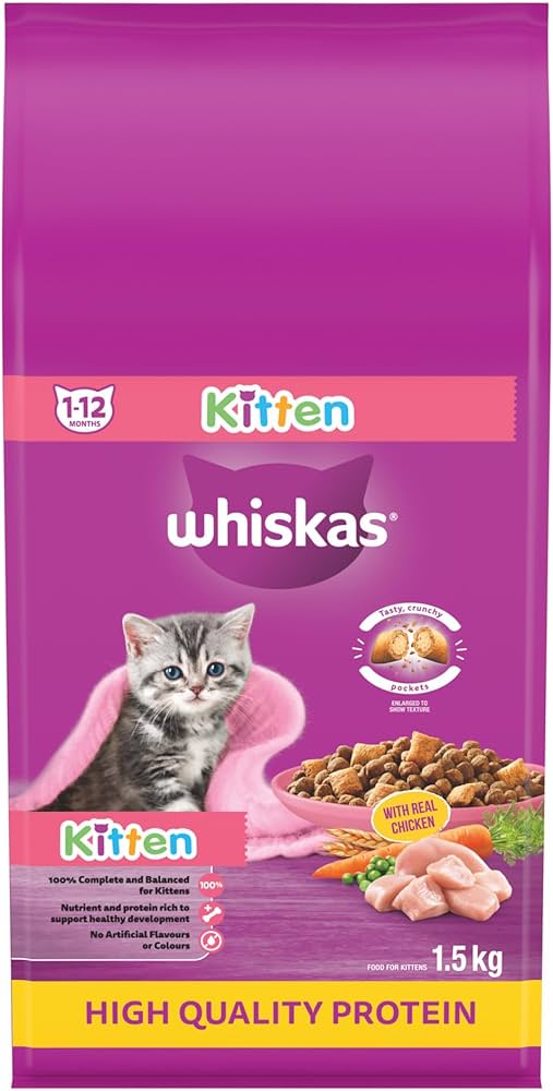 Whiskas Kitten with Real Chicken Cat Food 1.5kg