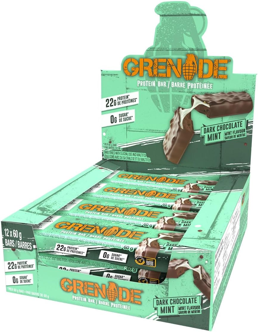 Grenade Protein Bar Dark Chocolate Mint 60g - 12ct