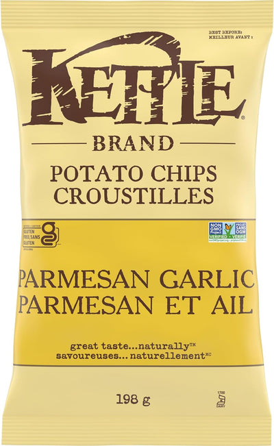 Kettle Brand Parmesan Garlic Potato Chips - Case of 12