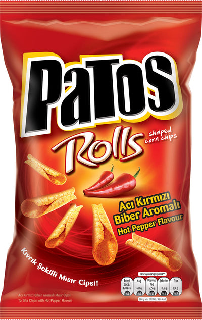 Patos Rolls Hot Pepper 167g - Case of 15 (Turkey)