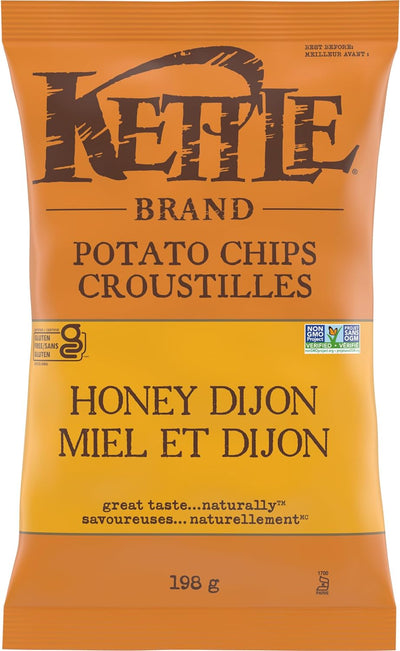 Kettle Brand Honey Dijon Potato Chips - Case of 12