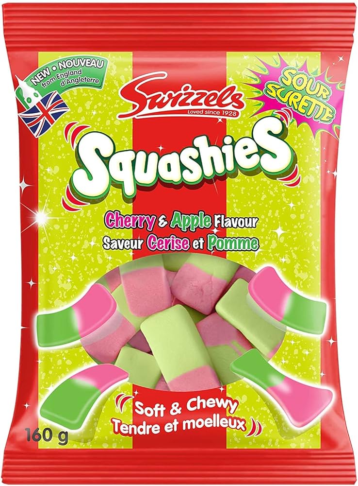 Swizzels Squashies Sour Cherry & Apple Flavour - Case of 10