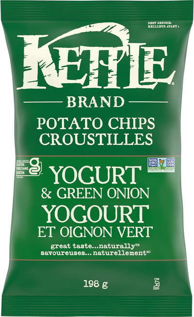 Kettle Brand Yogurt And Green Onion Potato Chips - Case of 12