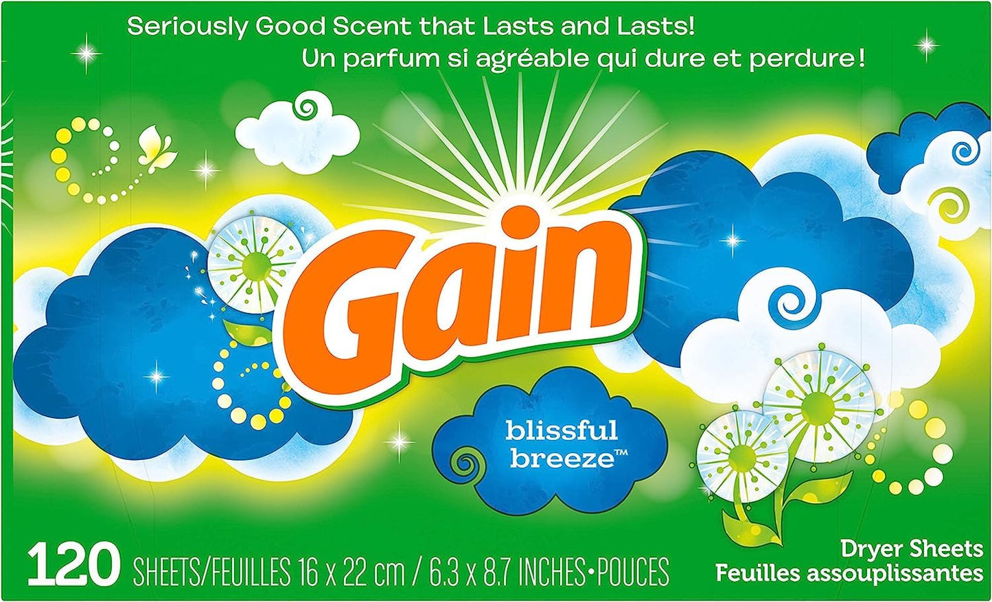 Gain Dryer Sheets 120 Sheets Blissful Breeze