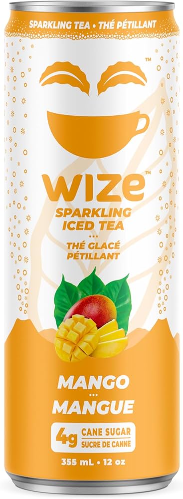 Wize Sparkling Iced Tea Juicy Mango 355ml (12 Pack)