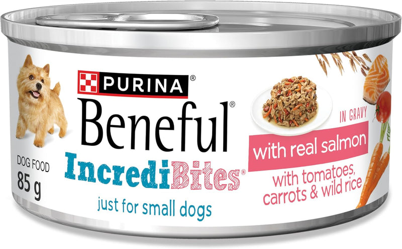 Purina Beneful IncrediBites with Real Salmon in Gravy Dog Food 85g - Case of 24