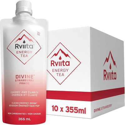Rviita Energy Tea Divine Strawberry 355ml - 10ct