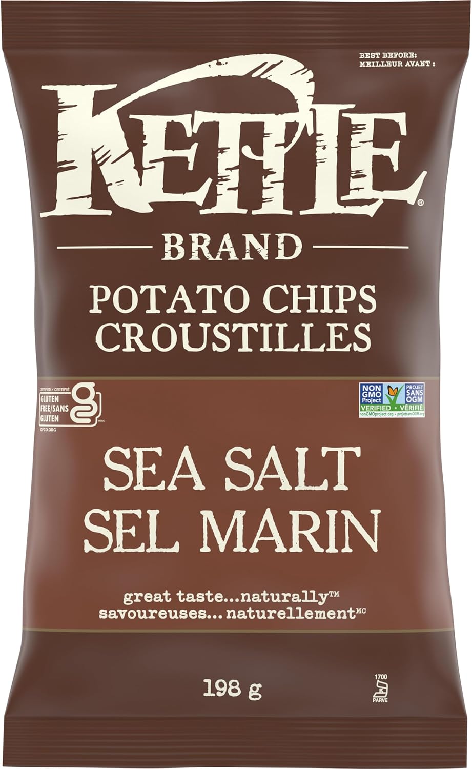 Kettle Brand Sea Salt Potato Chips - Case of 12