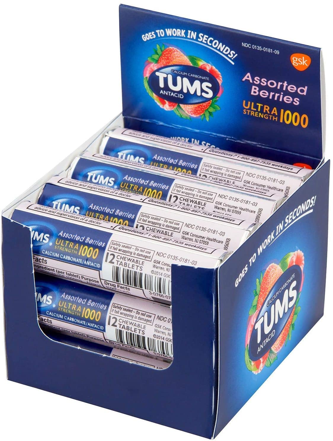 Tums Ultra Strength Berries Antacids - 12ct