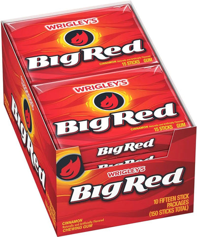Wrigley's Big Red Gum 15 Sticks - 10ct