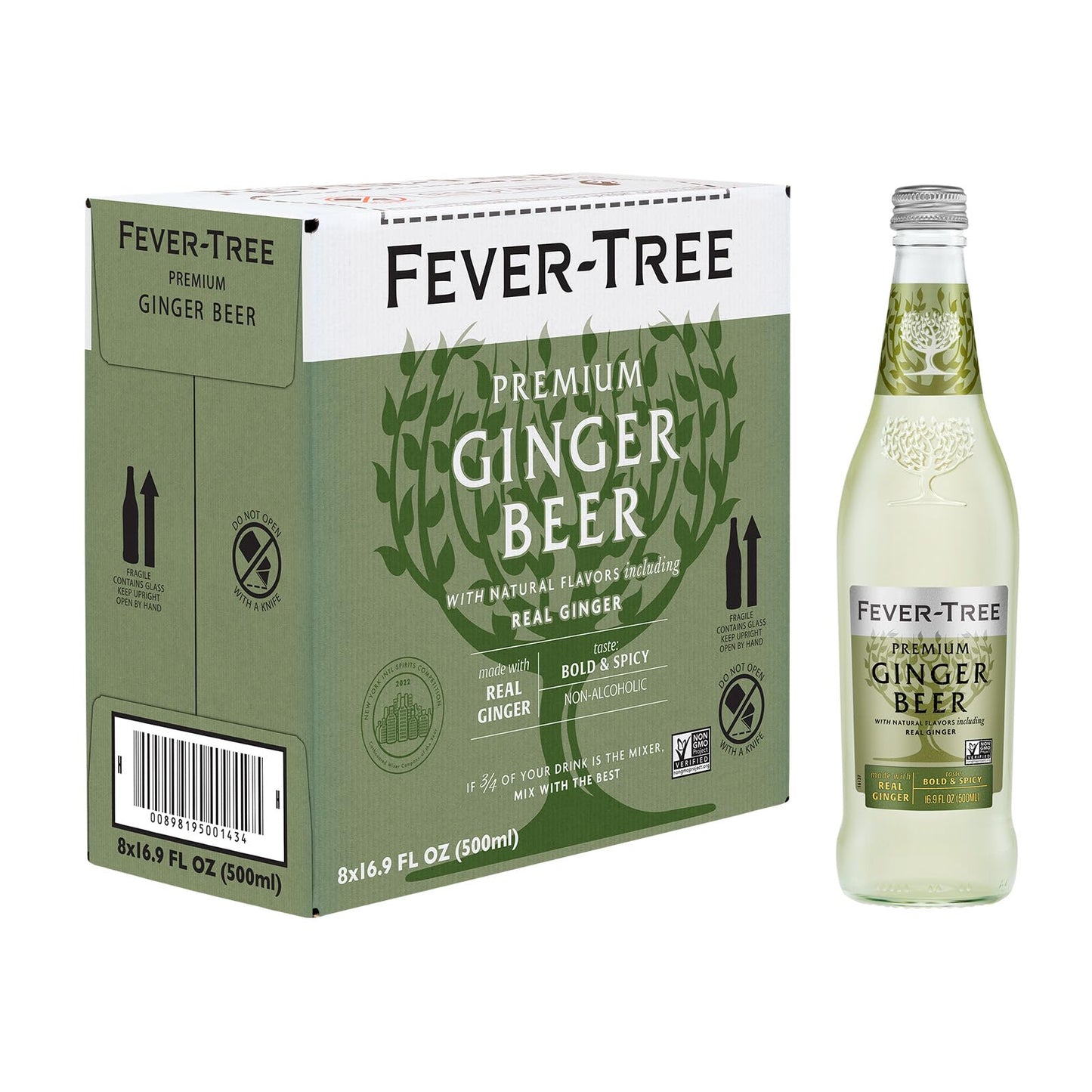 Fever-Tree Ginger Beer Bottles 500ml - 8 Pack