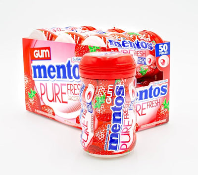 Mentos Pure Fresh Strawberry Gum 50pcs - 6ct