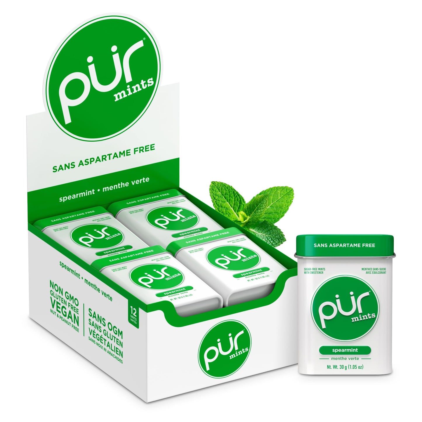 Pur Mints Spearmint Gum - 12ct