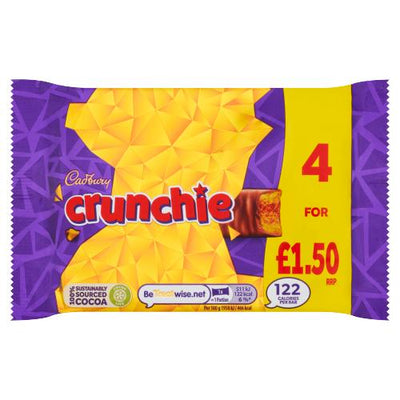 Cadbury Crunchie Bars 4pk - Case of 10 - UK