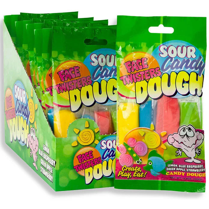 Face Twisters Sour Dough Candy - 12ct