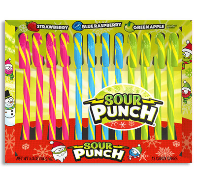 Sour Punch 12 Candy Canes (Case of 12)