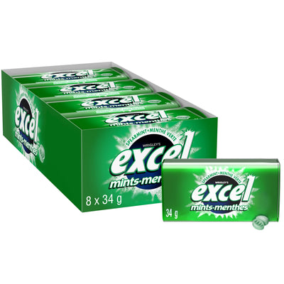 Excel Mints Spearmint Gum 34g  - 8ct