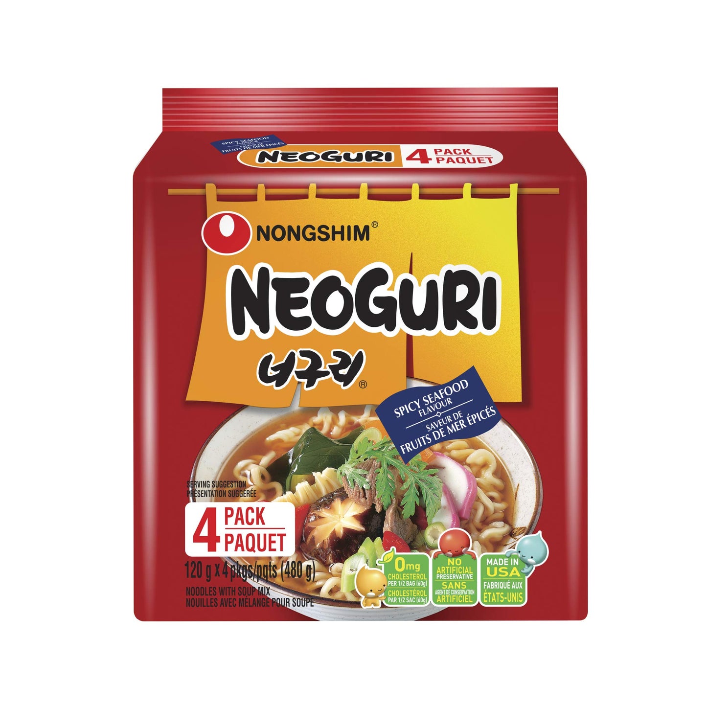 Nongshim Neoguri Spicy Noodle Soup 4 Pack - 4ct