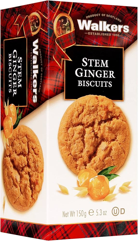 Walkers Stem Ginger Biscuits - Case of 12