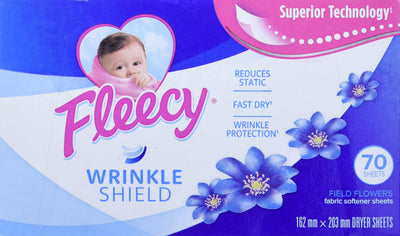 Fleecy Fabric Softener Sheets Wrinkle Shield 70'S