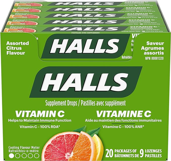 Halls Vitamin C Assorted Citrus Flavor - 20ct